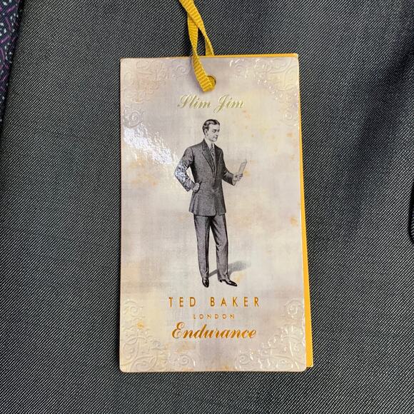 TED BAKER Size 42 Long Grey Black Wool Mohair Shawl Collar Sport Coat - Picture 6 of 11